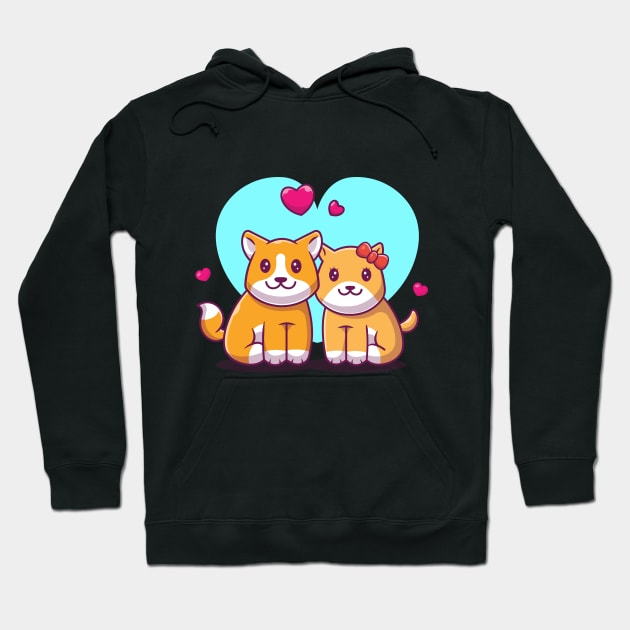 Couple of dog cartoon Hoodie by Catalyst Labs